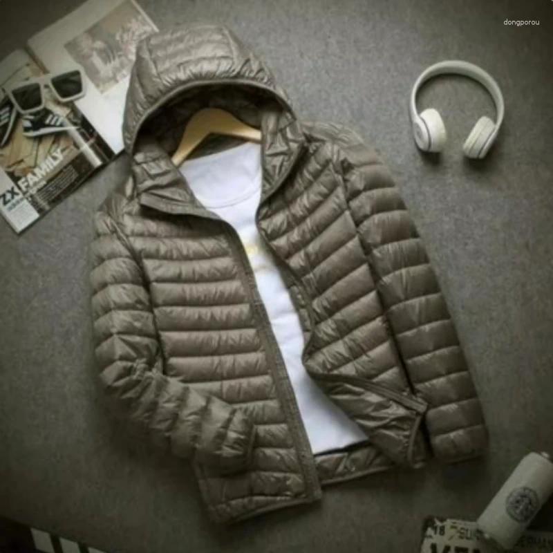 Light And Thin Down Cotton Men's Stand-up Collar Hooded Thermal Jacket Winter Men Coats