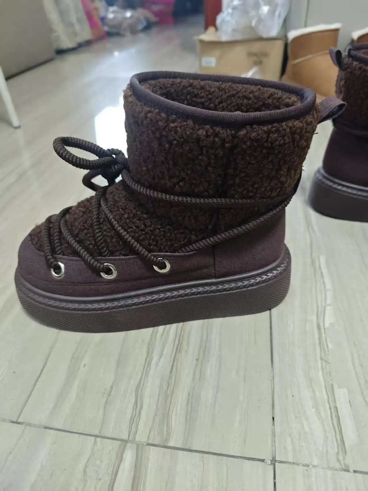 Unisex Snow Boots 2025Winter New Women's Plus Size Snow Boots Thick Soled Cross Strap Man Ankle Boots Warm Footwear T260922