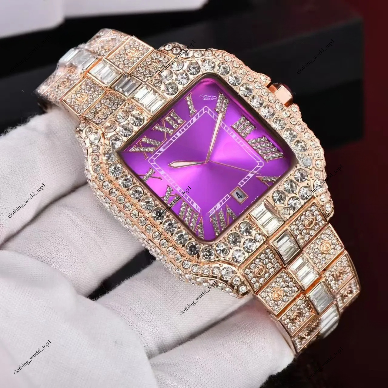 Moissanite Iced Out Designer Mens Watch For Men and Womean High Quality Montre Automatic Movement Noctilucent Watches Orologio Montre De Luxe I1988