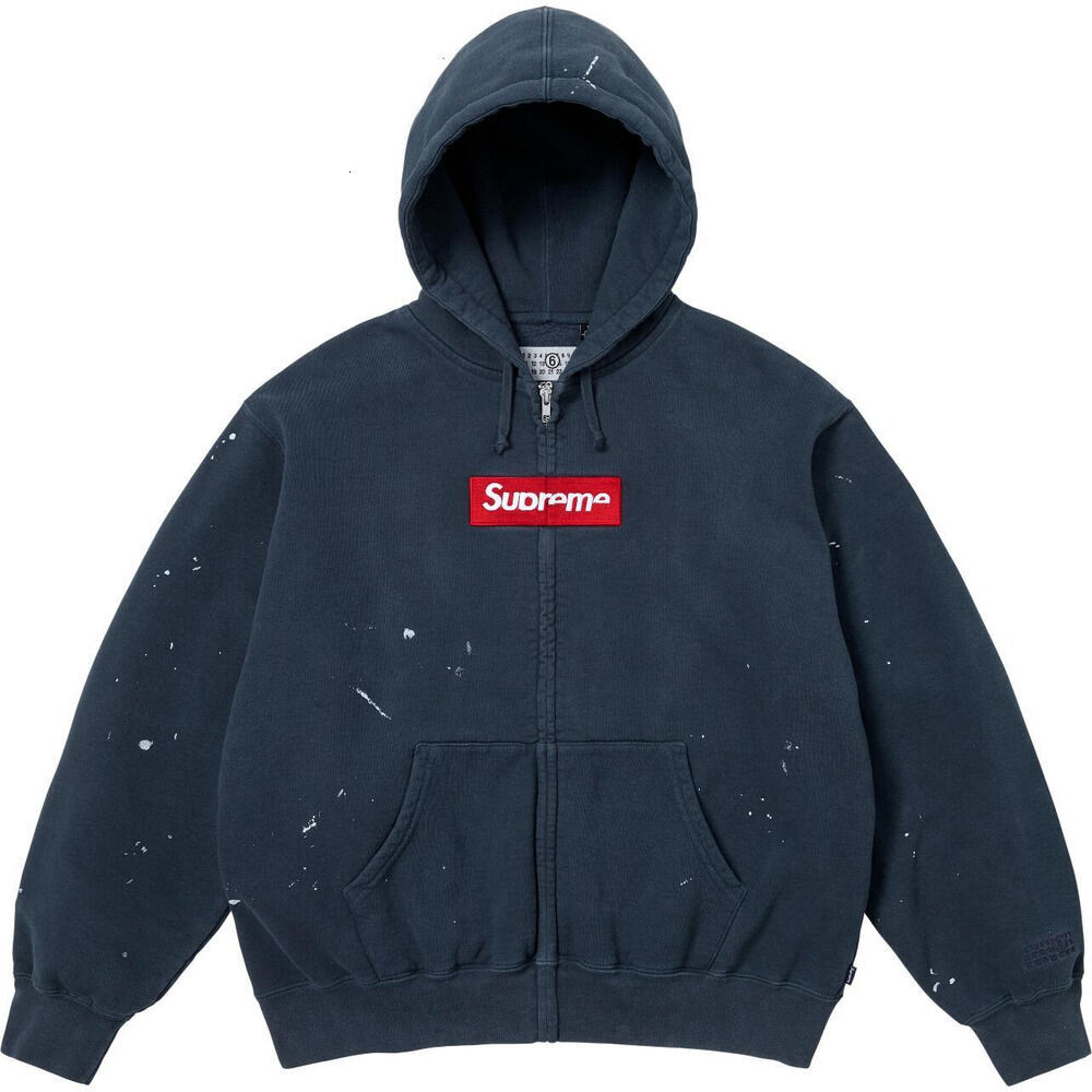 Suprejacket Sudadera con Capucha Unisex Vintage Lavada con Cremallera Completa, Detalle de Salpicaduras de Pintura, Forro Polar Suave, Capucha con C