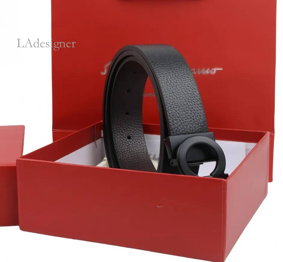 Feragamoo Belts Desginer Men Women Soft Leather Ferregammo Belt Soild Gold Silver Black Advanced Fashion Ferragamomen Metal Buckle WITH BOX Versatil
