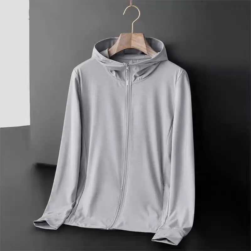 Summer Sweatshirts Men's Ice Hoodies Silk UV Protection Men's Light Weight Fishing Jacket Trendy Quick Dry Breathable Loose Fit Hoodie Sty
