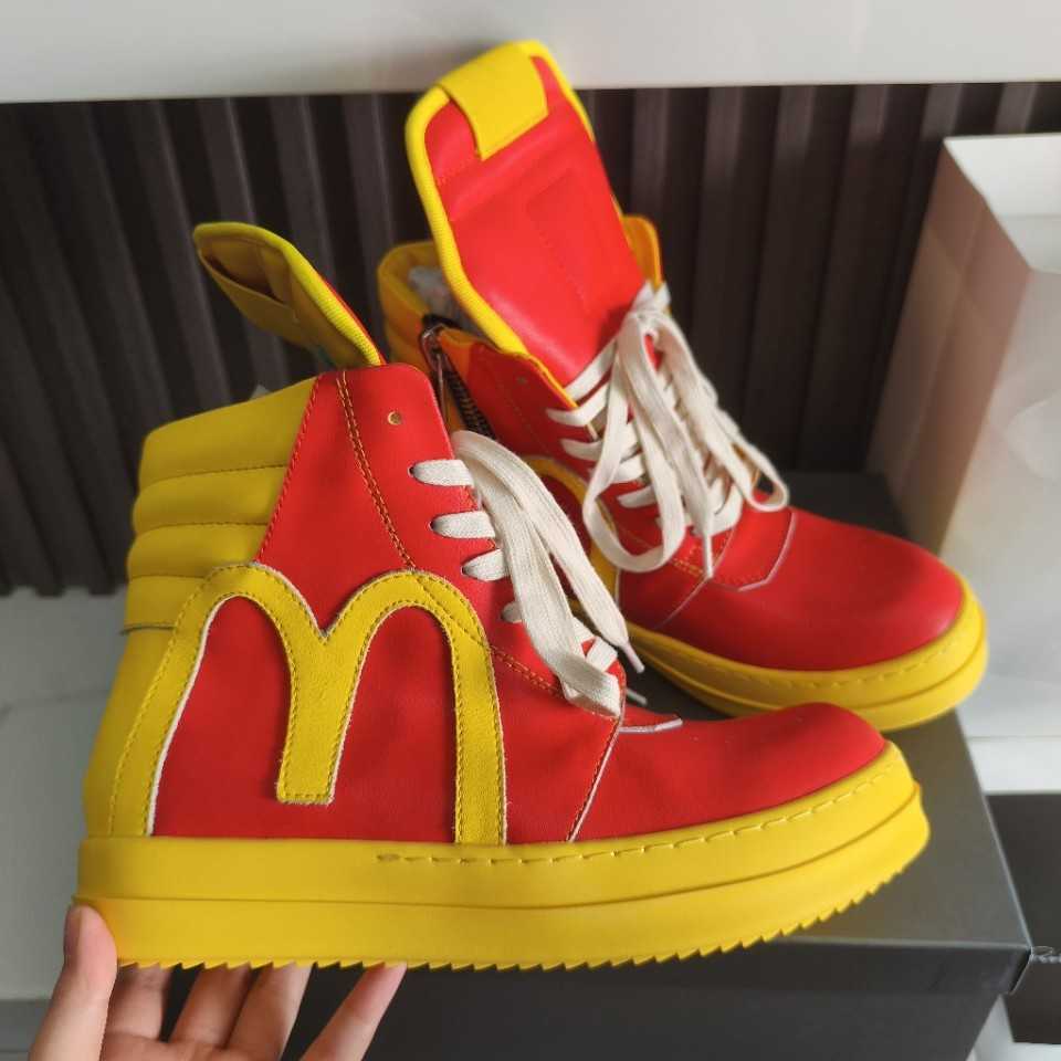 New Winter High-top Men's Shoes Pink Trendy Brand Cowhide Fashion Sports Casual Height-increasing Round-toe Sneakers Trendy Q260922