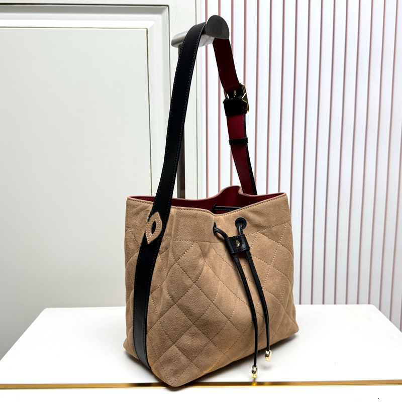 12A Designer bag Fall Winter 2026 Bucket Bag Suede Brown Calfskin bag 26B drawstring bucket bag Large capacity Women shoulder bag