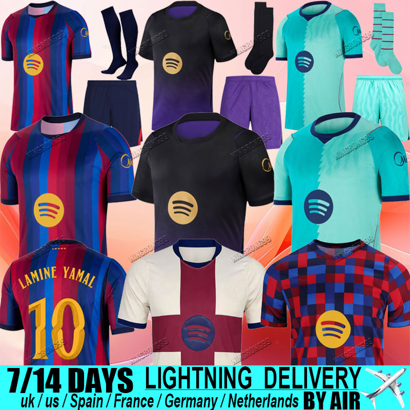 FC camiseta Barcelona maillot 26 27 FERMIN LAMINE YAMAL maillots de football hommes femmes enfants kit PEDRI CUBARSI RAPHINHA KOUNDE DE JONG GORD