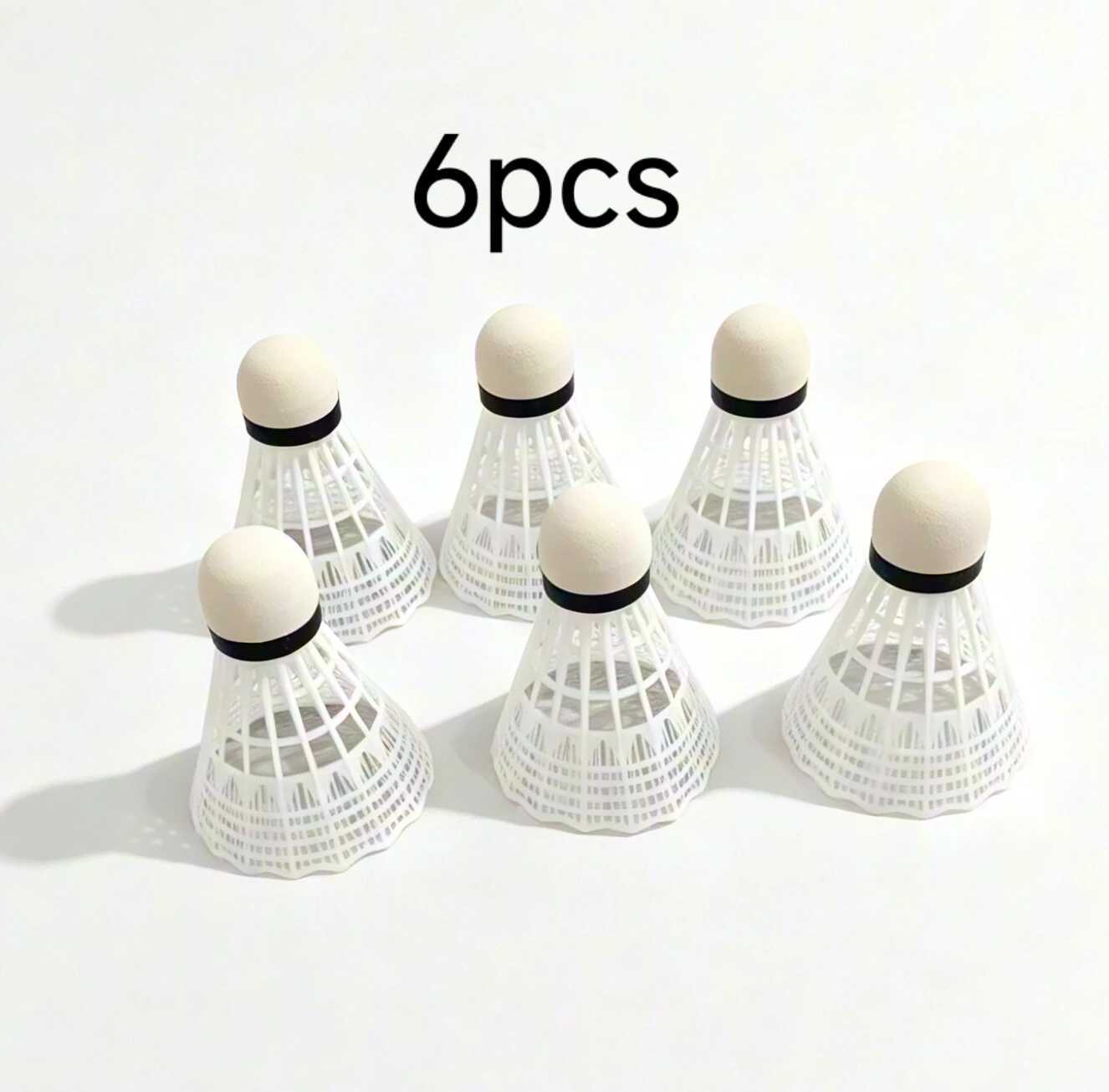 6 Pcs Plastic Windproof Nylon Badminton Balls Durable Shuttlecocks Cheap Factory Direct Sale for Student Indoor Outdoor Training S260922DKUJ