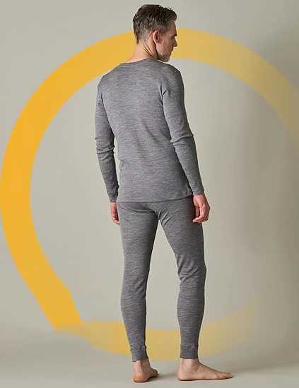 100% Merino Wool Base Layer Set Men 150G Winter Merino Wool Thermal Underwear Sets Lightweight Long Sleeve Top Bottom Pants R260921