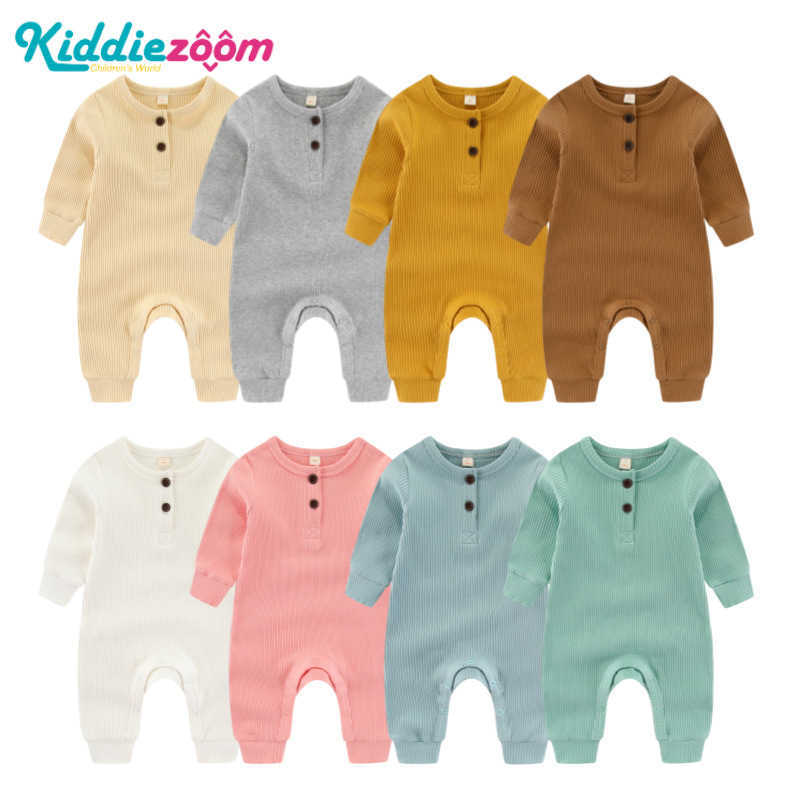 Kiddiezoom Spring and Autumn New Baby Romper Newborn Snap Button Pure Cotton Jumpsuit Class A Children's Clothing Q260919