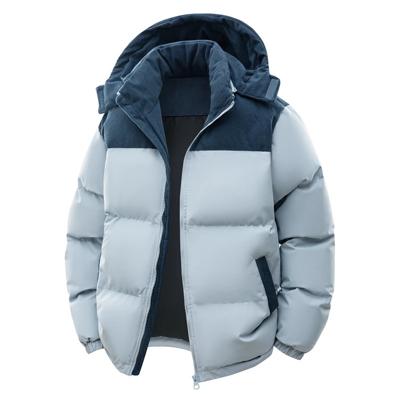 Piumino con cappuccio staccabile stile autunno-inverno 2026 per uomo Cappotto rattoppato in denim scozzese Taglia europea 260922