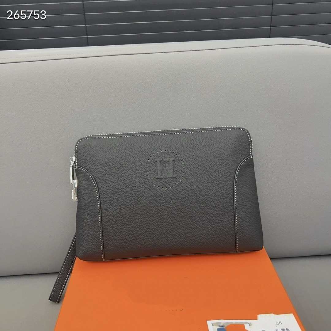 New Genuine Leather Men's Clutch Bag Large Capacity Password Lock Trendy Brand Men's Handbag H Brand Fashion Handheld Bag Wallet