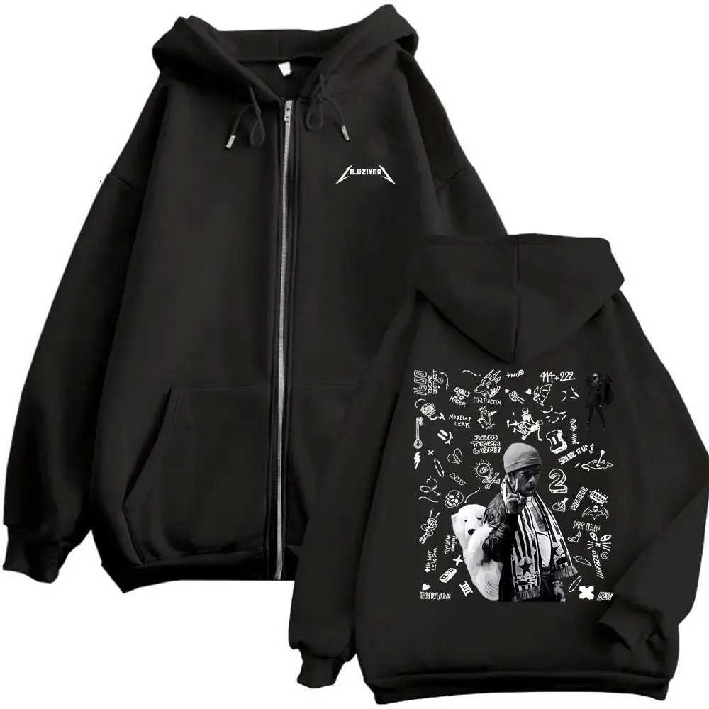 Men's Hoodies Sweatshirts Rapper Lil Uzi Vert Luv Is Rage 2 2025 Zipper Hoodie Men Women Hip Hop Fashion Zip Up Jacket Men's Oversized Zip