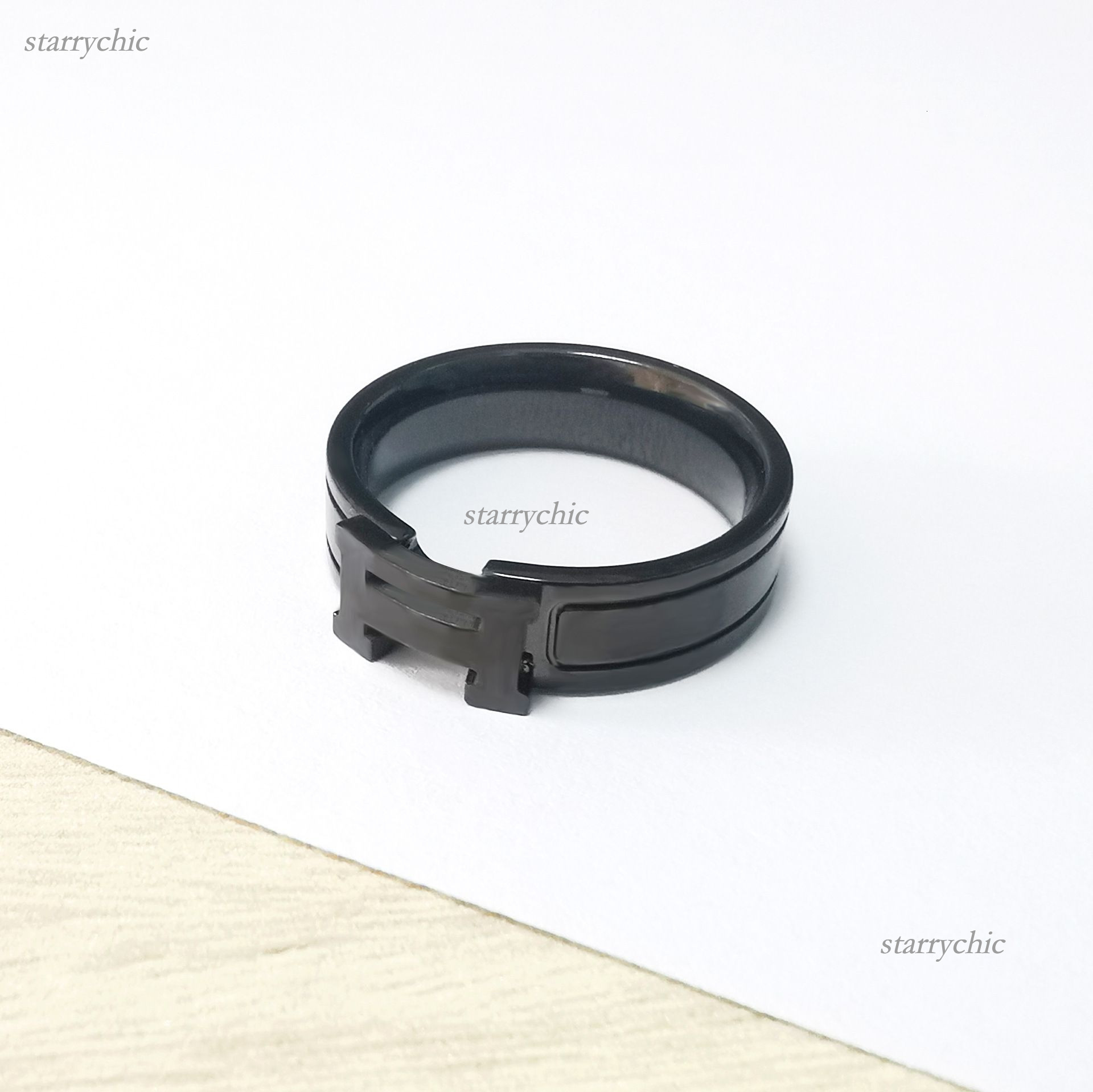 hness Rings luxury rings 6mm classic H letters designer ring for women mens unisex leather love ring silver rose gold pink couple lovers engagement