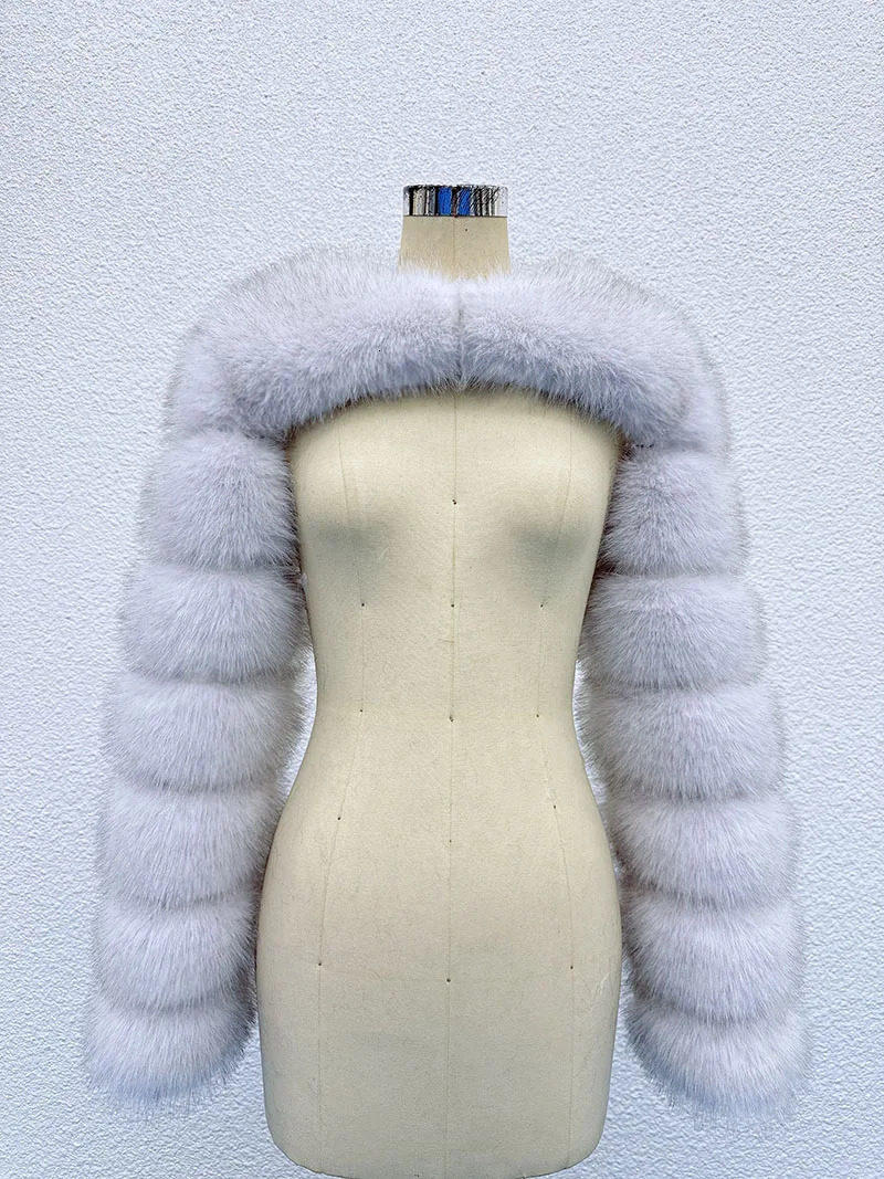 Fashionable Faux Fox Fur Coat Artificial Outerwear Womens Shoulder Wrap Winter Street Style Fluffy Warm Clothes Wholesale 260922