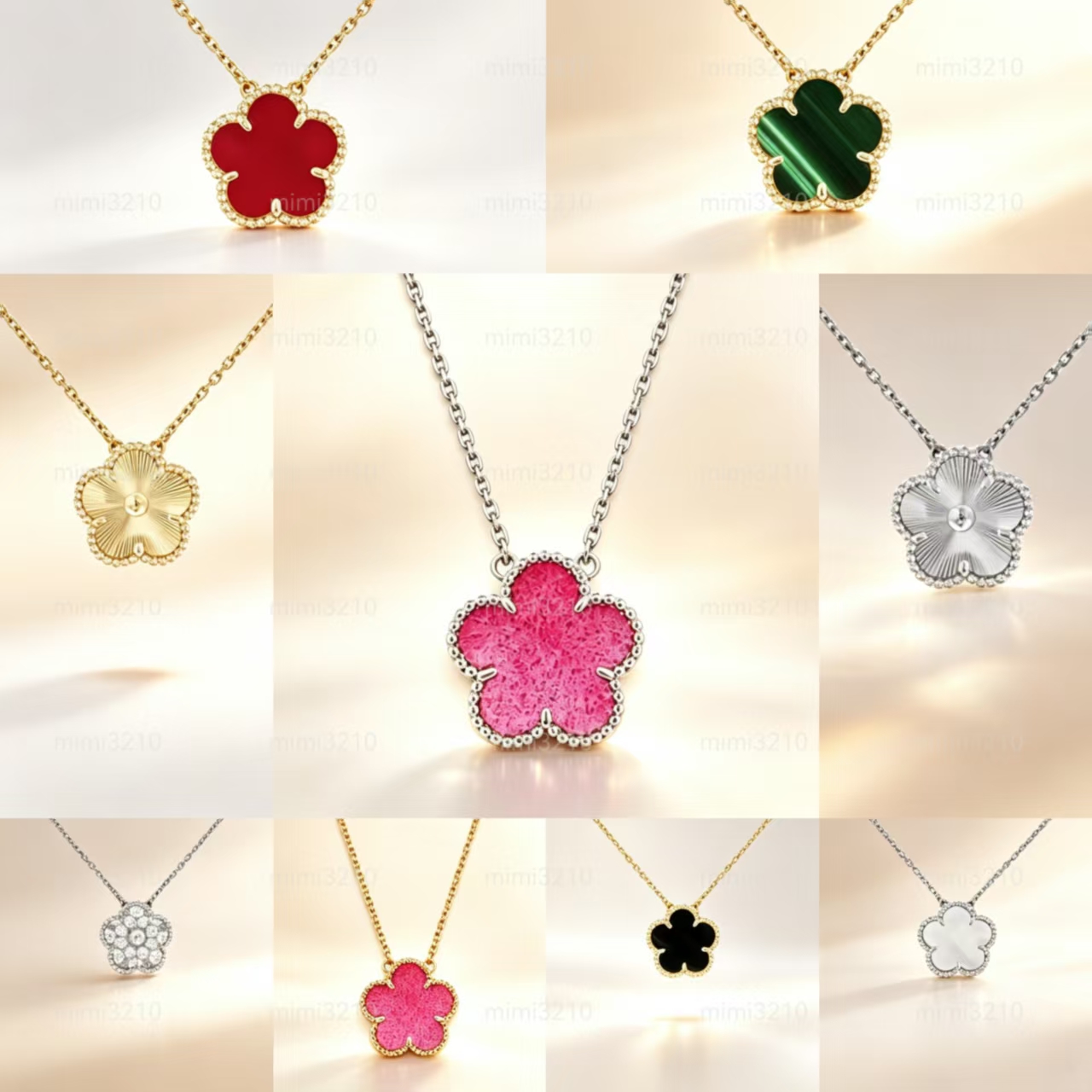 necklace jewellery designer for women necklaces women jewelry models in various styles and colors Flower 18K Gold Plated gift for the Couples Mother