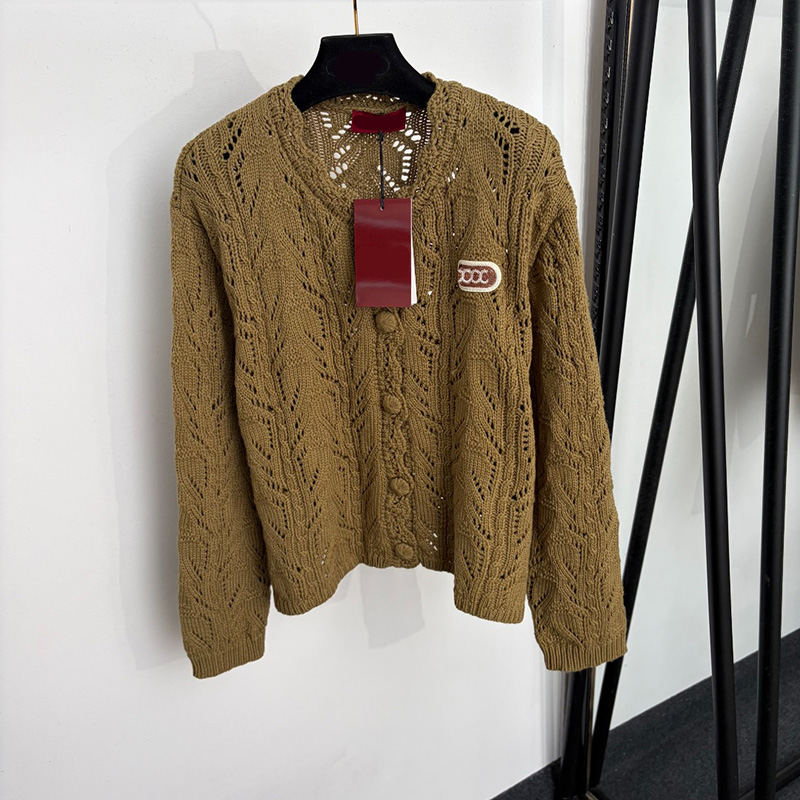Vintage Women Hollow Knit Sweater Chic Embroidery Long Sleeve Knit Tops Autumn Trendy Versatile Knit Pullovers for Women