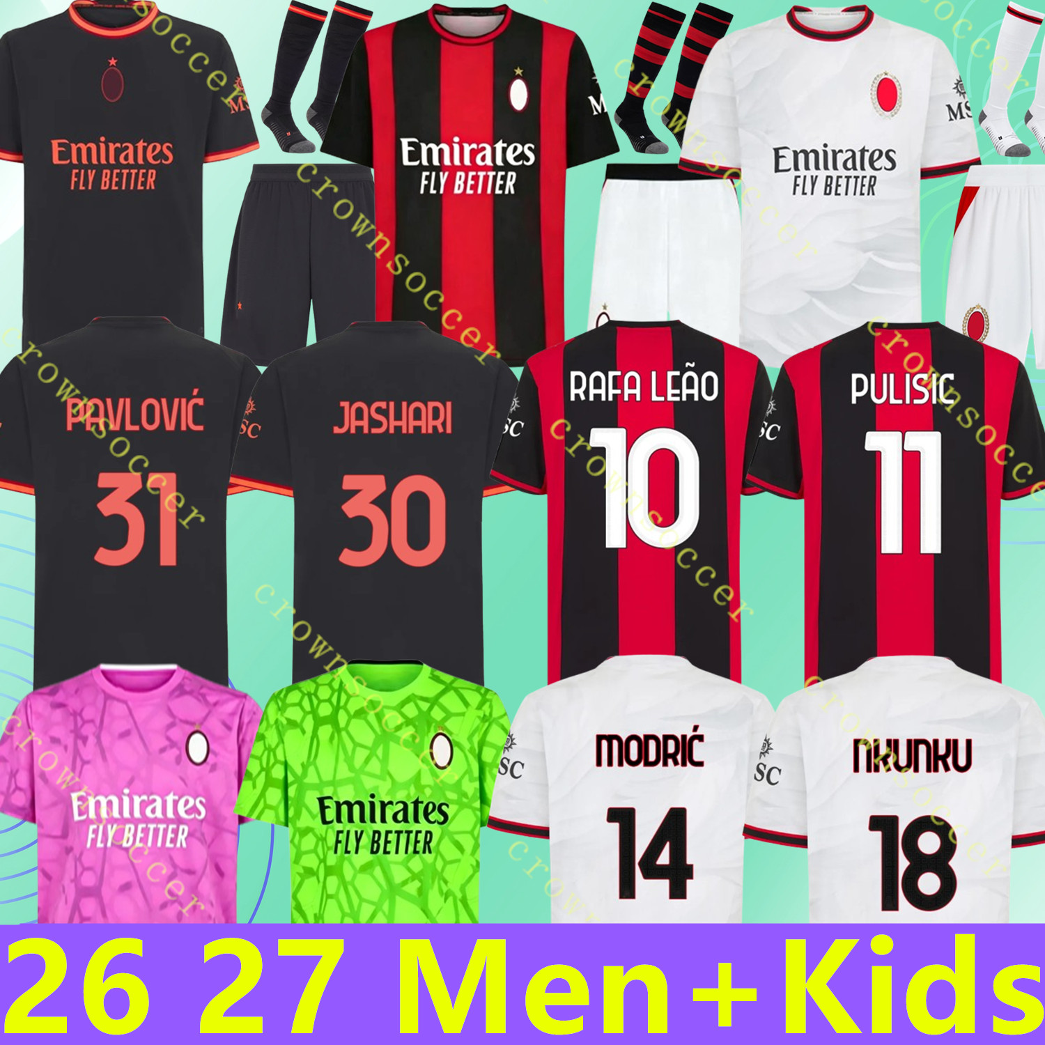 26 27 MODRIC RAFA LEAO soccer jerseys REIJNDERS PULISIC KOCHE Fourth 2025 2026 2027 football shirt GIMENEZ WALKER JOAO THEO NKUNKU JASHARI PAVLOVIC