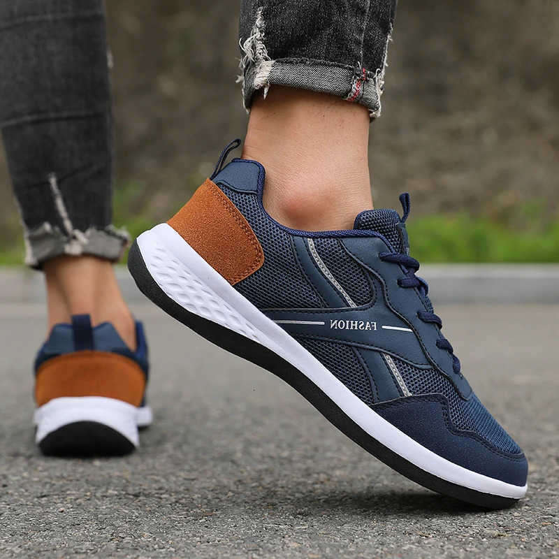 Shoes Men's Pu Leather Casual Shoes 2025 New Lightweight Non-slip Sneakers Breathable Male Outdoor Running Shoes Lace Up Soft Sport Shoes D2609