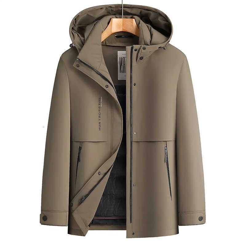 Arrival Men's New Down Parkas Winter Men's Stand Up Collar Hooded Detachable Inner Lining Down Jacket Two-piece Set Plus Size L-2XL3XL4XL5