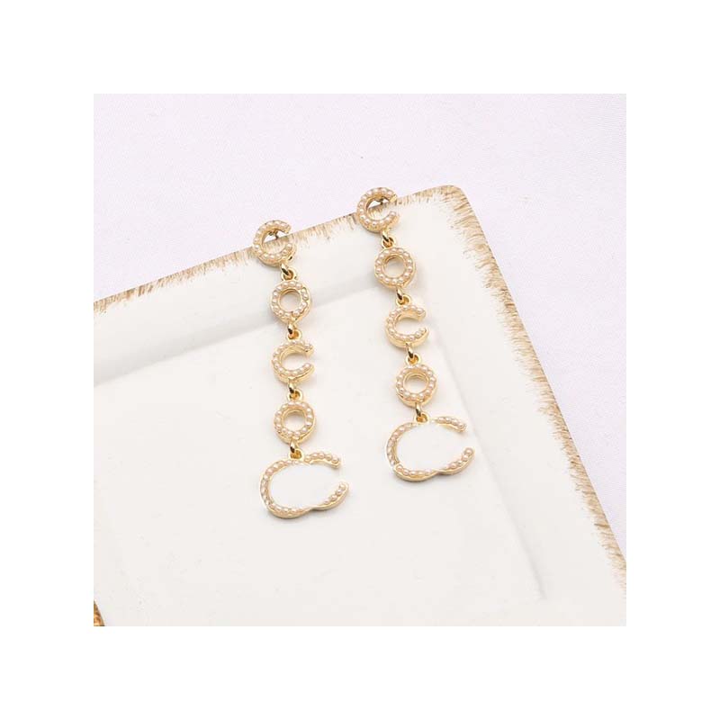 Plated 925 Silver Luxury Brand Designers Letters Stud Geometric Famous Women Round Crystal Rhinestone Earring Wedding perty Jewerlry