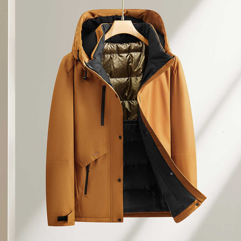 Down Parkas Oversized Men's Men's 90% White Duck Down Jackets Winter Outdoor Windproof Warm Hooded Puffer Coat Loose Thicken Padded Parka