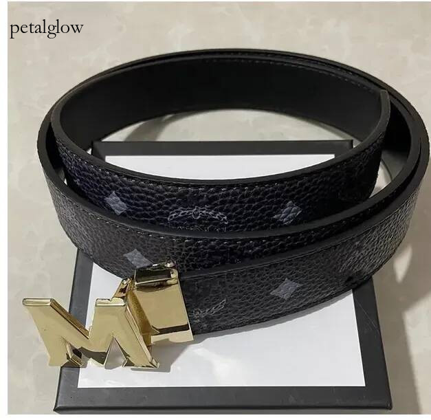 Designer M belt desginer men women fashion leather business casual luxury mens womens color gold and silver glossy buckle 3 8cm belt cintura uomo ce