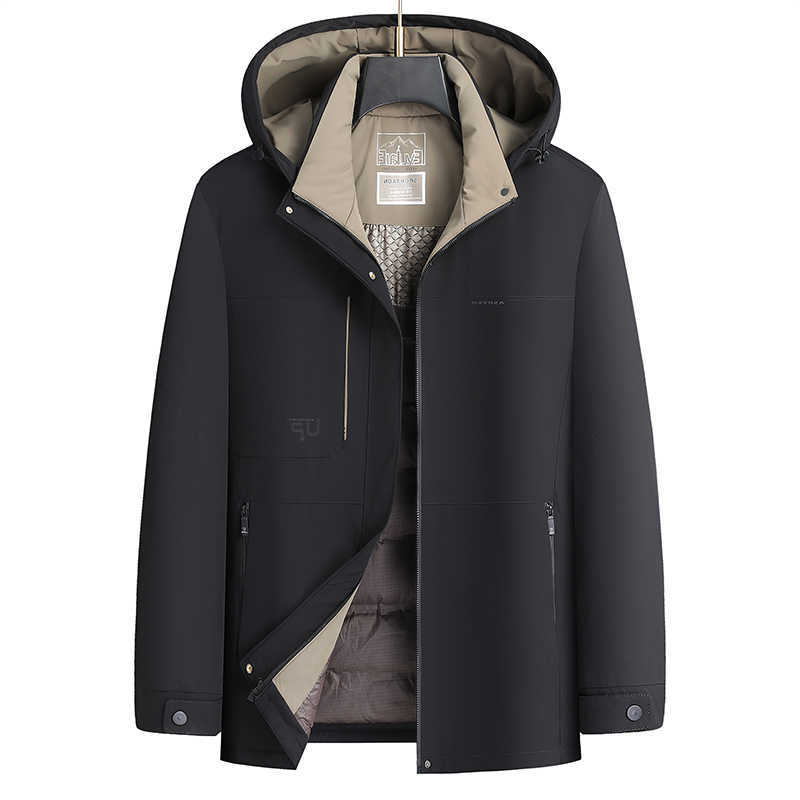 Winter Men's Down Parkas Casual Men's Warm Hooded Duck Down Jackets Plus Size L-7XL Outwear Loose Windproof Thicken Padded Puffer Coats Cl