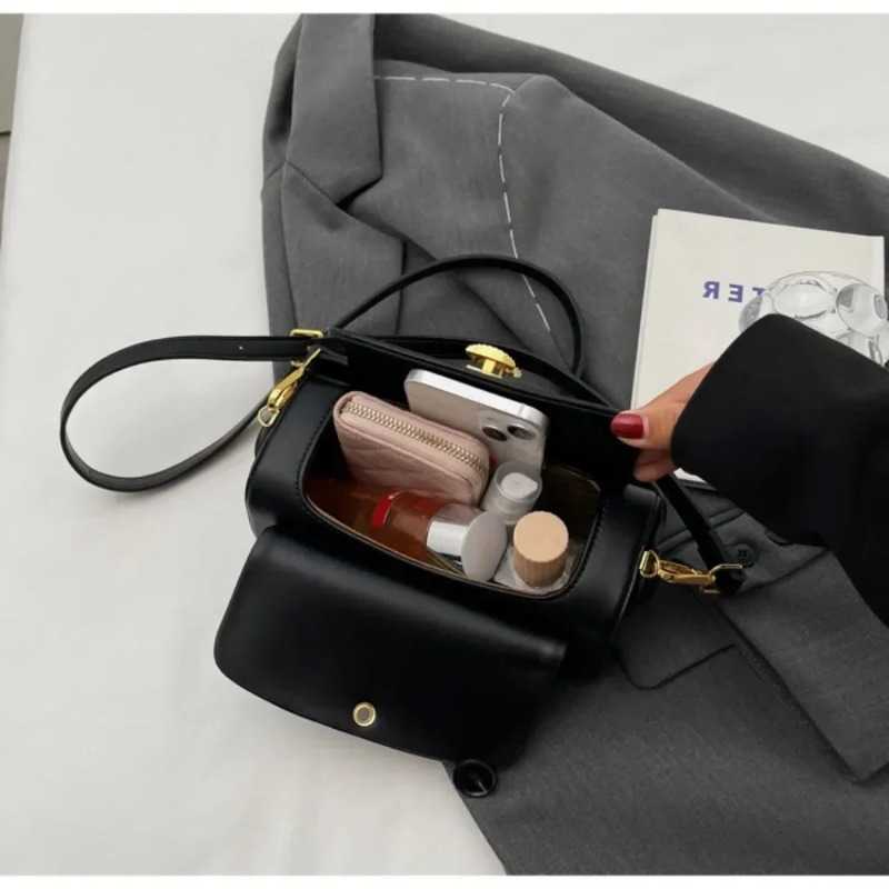 Body Classic Black Shoulder Cross Bag Women's Versatile Crossbody Square Bags 2024 New Large Capacity Textured Leather Flap Handbags H260922