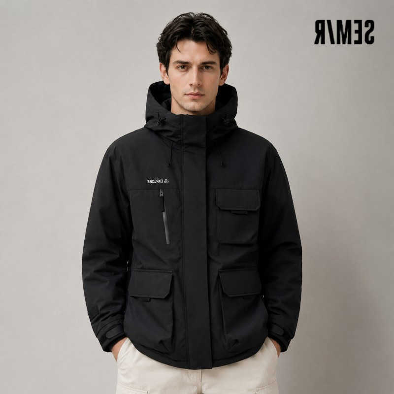 Down Parkas Semir Down Men's Jacket Men 2024 Winter New Rainproof Windproof Oil-Proof Stain-Resistant Goose Down Coat Down Jacket C260922