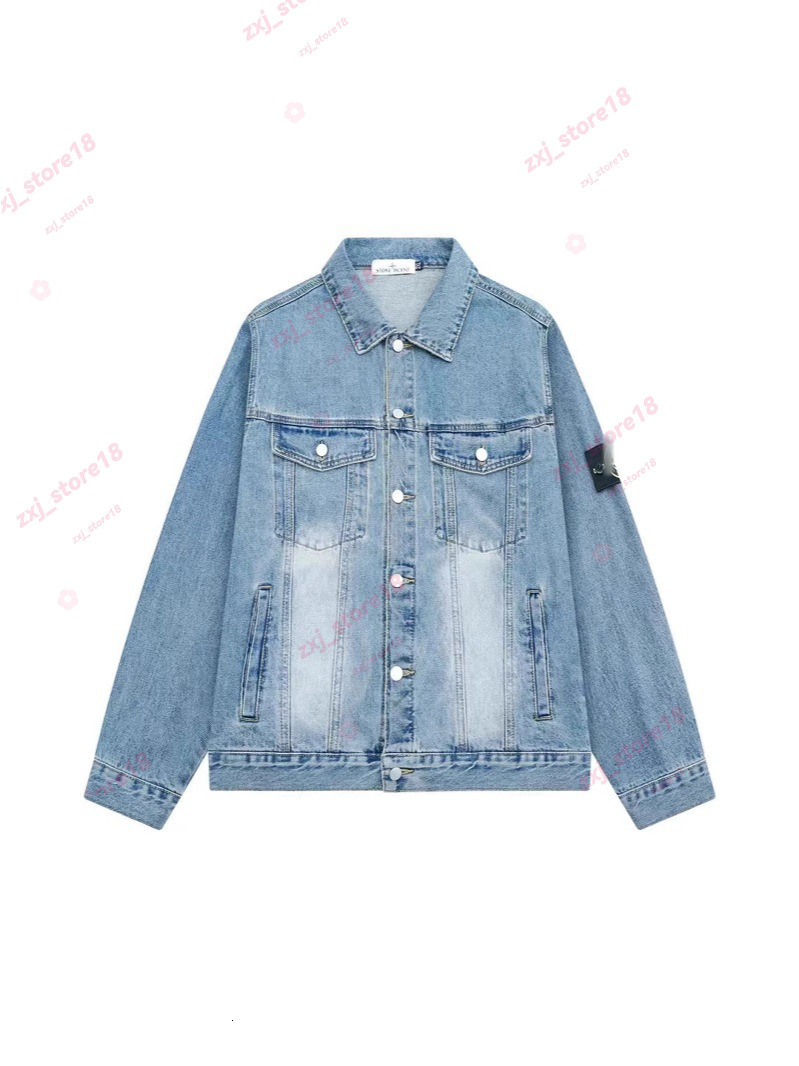 Stoneity Islendas Jacket Designer Stone Denim Jackets For Mens Retro Casual High Street Denim Coat For Women New Spring Autumn Washed Distressed Den