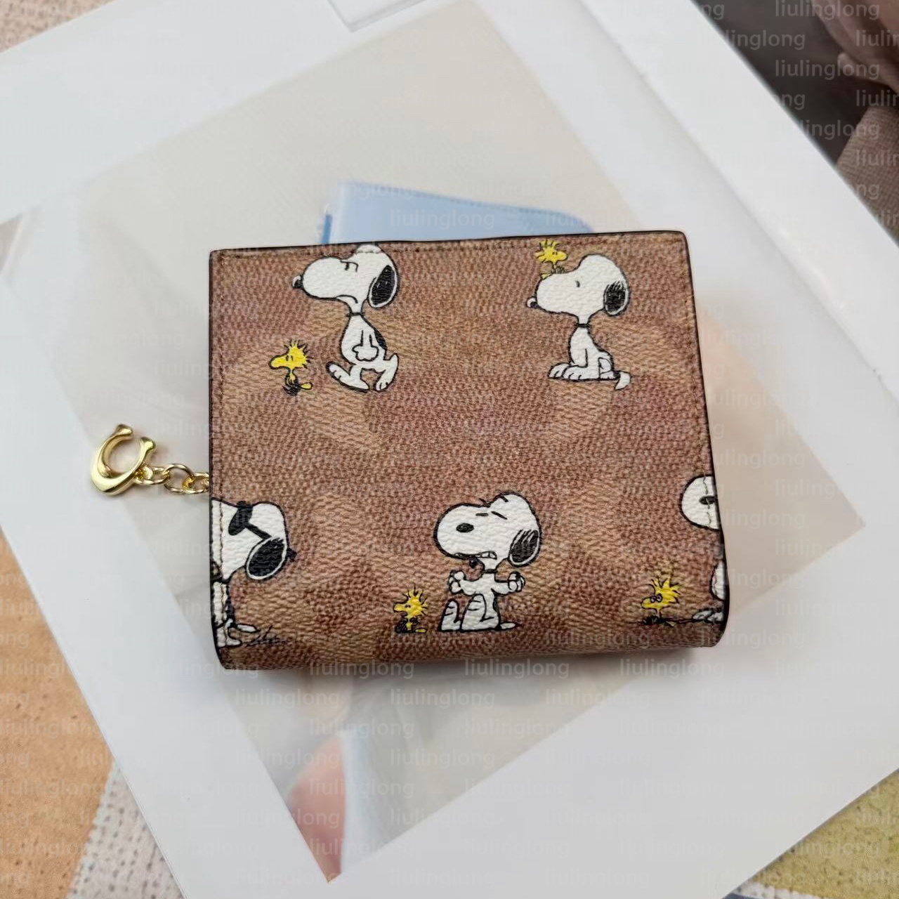 designer zipper coin wallet women PVC keychain ring wallet luxury snoopy leather keychain coin purse card holders cartoon designer key pouch purse