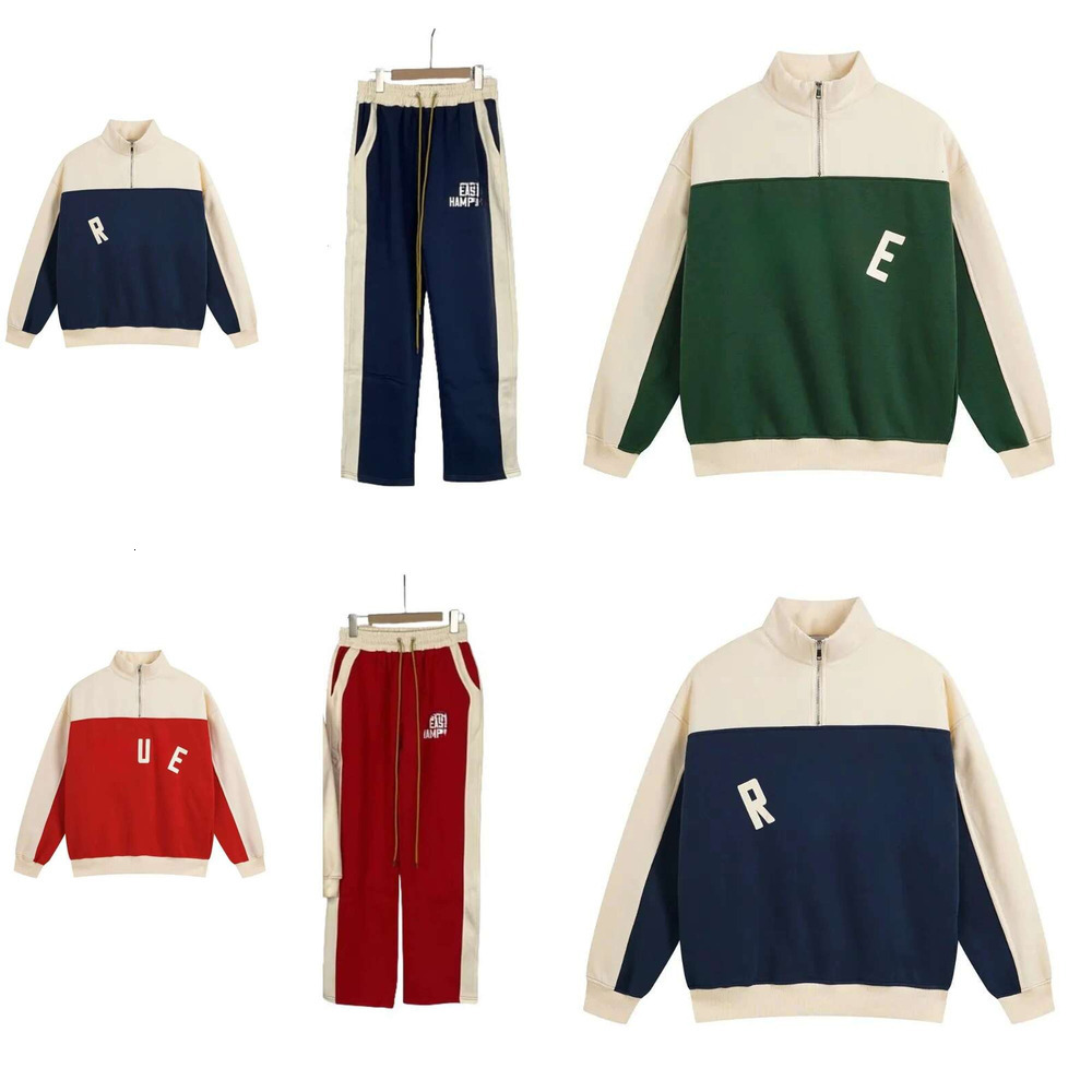 Trendy rhudestracksuit Designer Printed Casual Sweatshirt Men's Women's Sports Hoodie Sweatpants 2 Piece Set Comfortable Breathable Jogger