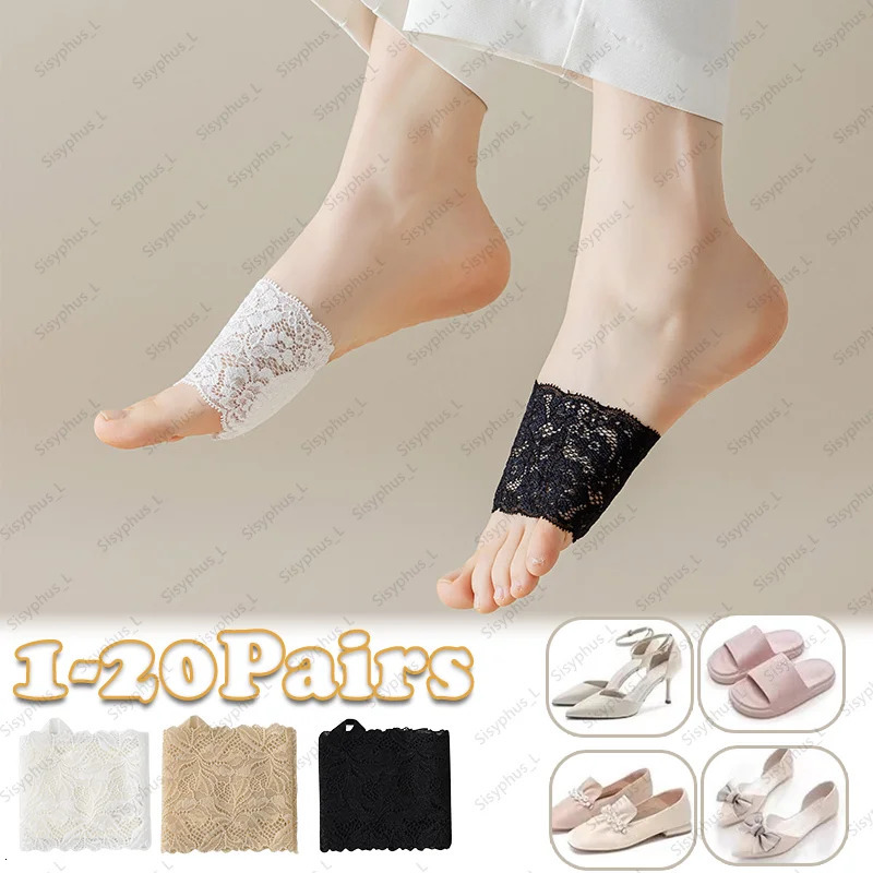 Summer Thin Lace Invisible Socks Split Toe Forefoot Socks for Women High Heel Slippers Shoes Breathable Lace Socks for Halloween 260922