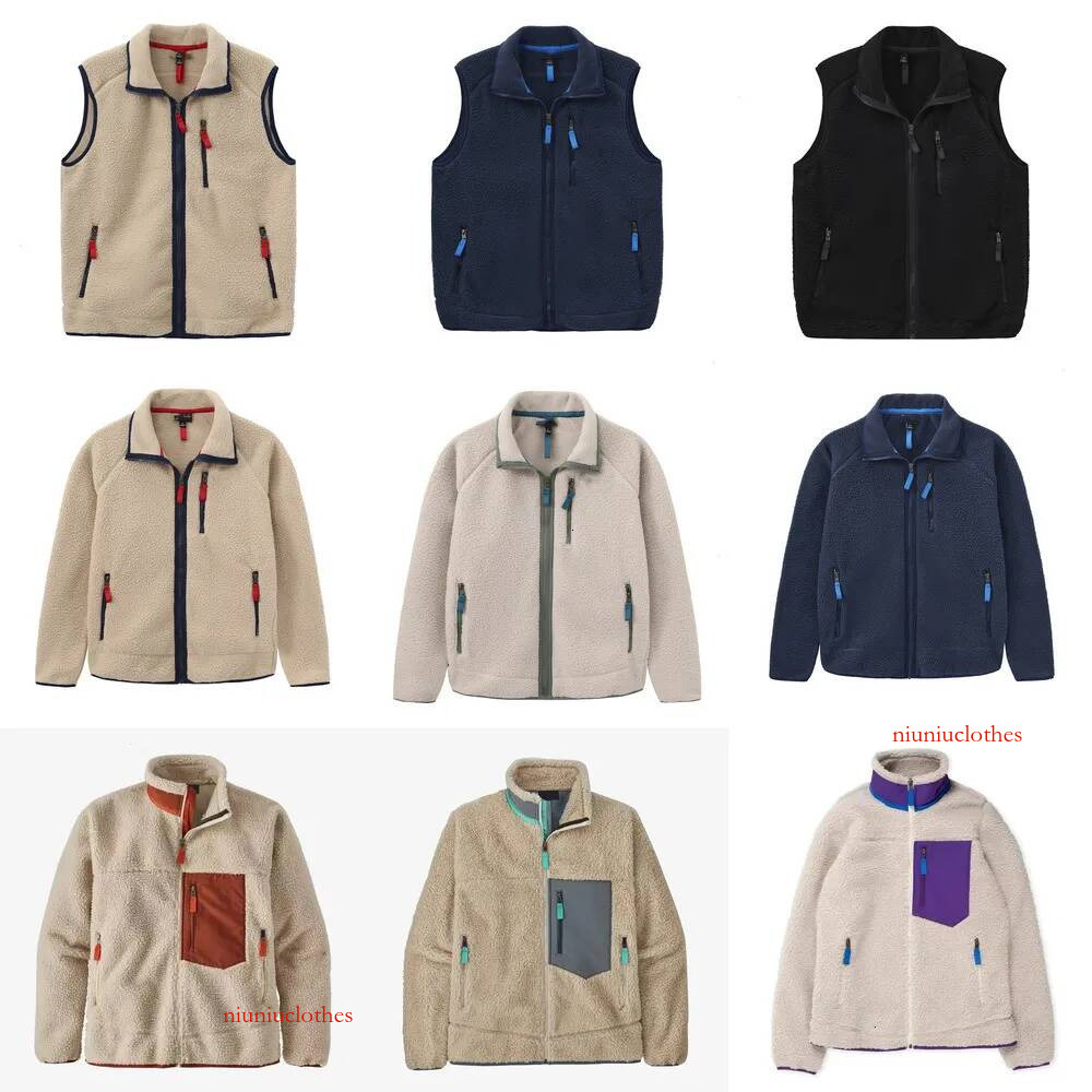 Designer JACKET Mens Thick Vest Warm Double-Sided Polar Fleece Coat Classic Retro Winter Models Lamb Cashmere Coat Women Casual Wool Outerwear