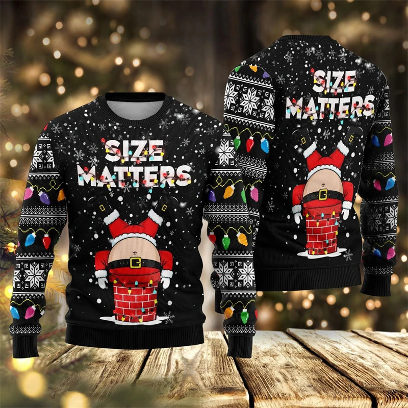 2026 Santa Claus Graphic Ugly Christmas Sweater Fashion Autumn Streetwear 3D Printed Sweatshirts Loose Breathable Pullovers 260922