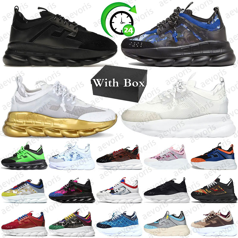 designer chain reaction original Box casual shoes for men women Black Mult Gold Green White mens trainers sneakers womens outdoor daily sports shoe
