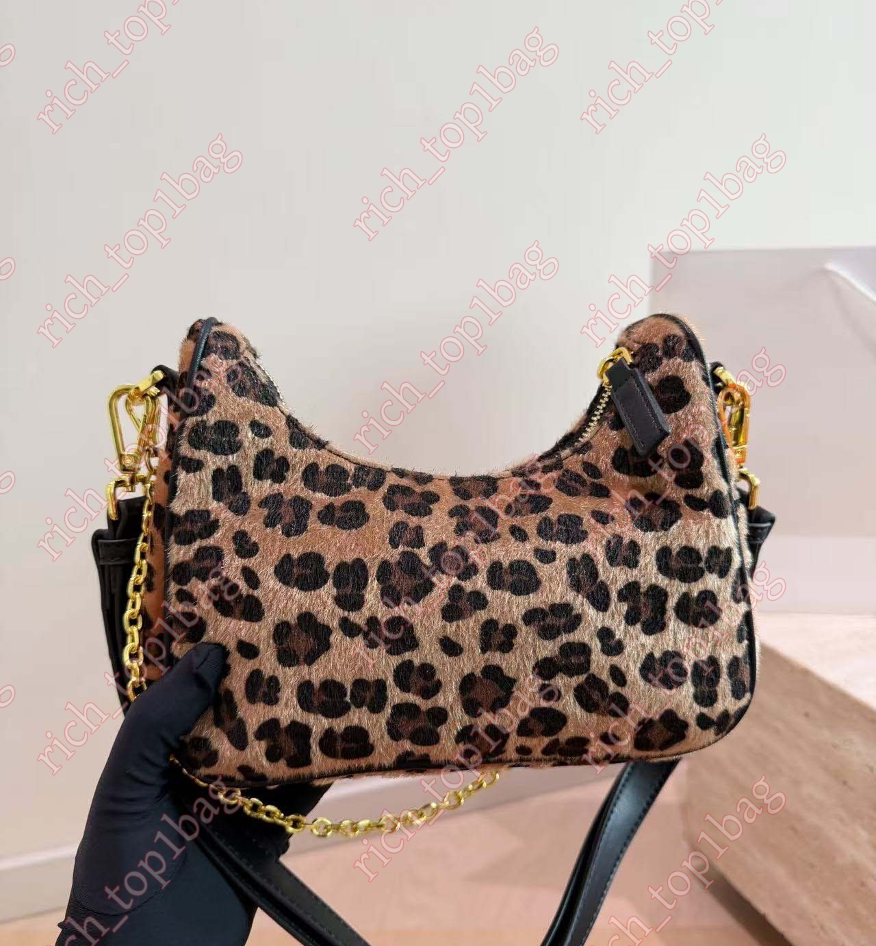 Designer Bags 2026 Trends Arque leopard print pony hair shoulder bag luxury bag Hobo for Women 2 straps leopard underarm bag crossbody evening bag