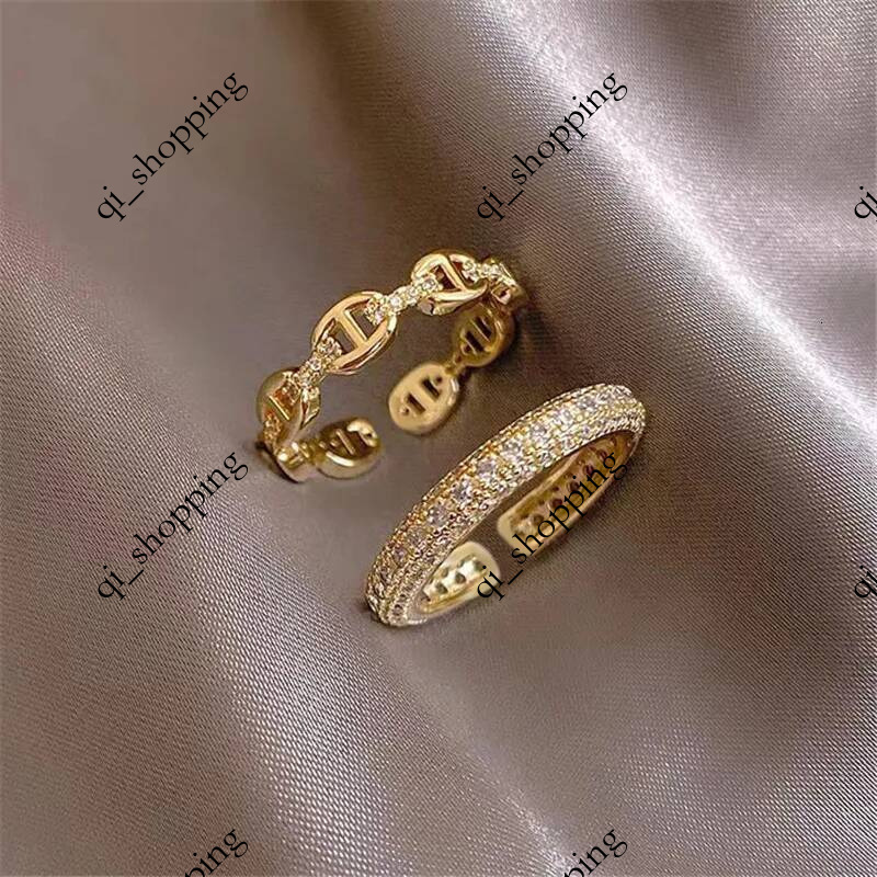 Brand Designer Jewelry Light Luxury Niche Design Multi Layer Stacking High End Sparkling Diamond Splicing Fashionable Temperament Index Finger Ring