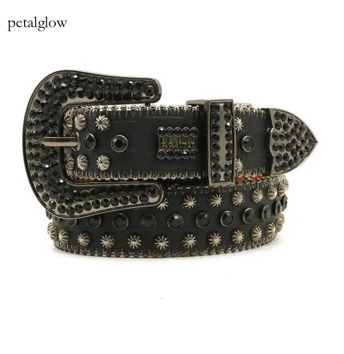 bb belt fashion diamond Bling studded crystal belt Casual woman Leather designer for man lady belts punk Belts Mens rock Luxurys rhinestone buckle b