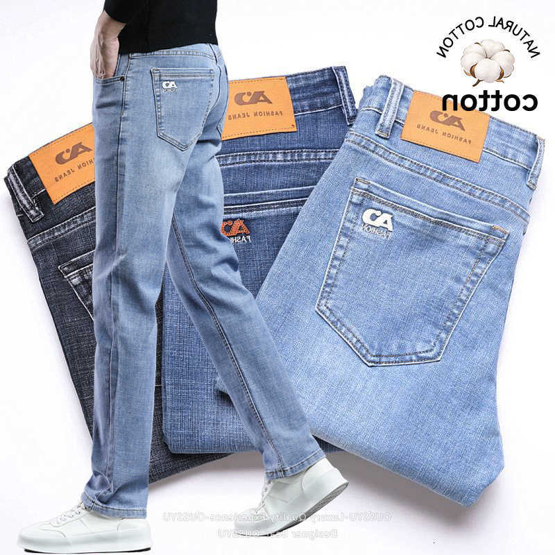 Jeans da uomo di buona qualità Primavera Estate Jeans elasticizzati da uomo Pantaloni in denim lavato coreano Pantaloni casual da lavoro dritti semp