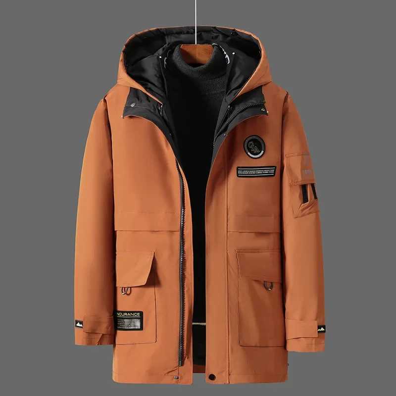 Down Parkas Plus Size Men's 10XL Parkas Winter Fur Collar Jackets Men Jacket Thickened Warm Hooded Coats Male Outerwear Removable Liner Jacket