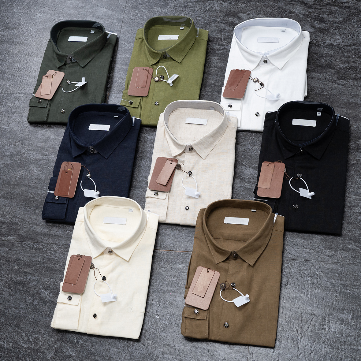 Designer Men's Women Shirt Polo Fashion embroidery Soft Thin Solid Color Linen Cotton Fabric Organic Materia Autumn Spring Long Sleeved Button