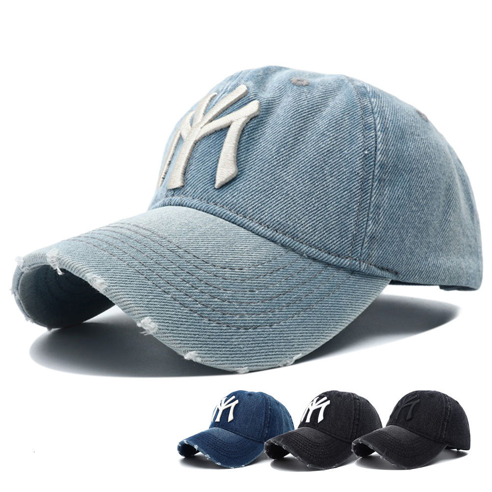 High Quality MY Embroidered Washed Denim Baseball Cap for Men Women Cowboy Sunscreen Hat Y2k Dad Snapback Hats Gorras Hombre 26L0922