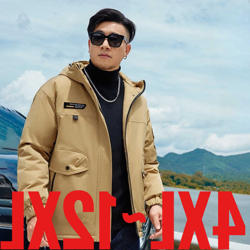 Large Parkas Men's Size Down 12XL Parka Men Hooded Winter Jacket Male Waterproof Windbreaker Thick Padded Warm Extra Big Plus 6xl 7xl 8xl 9xl 1
