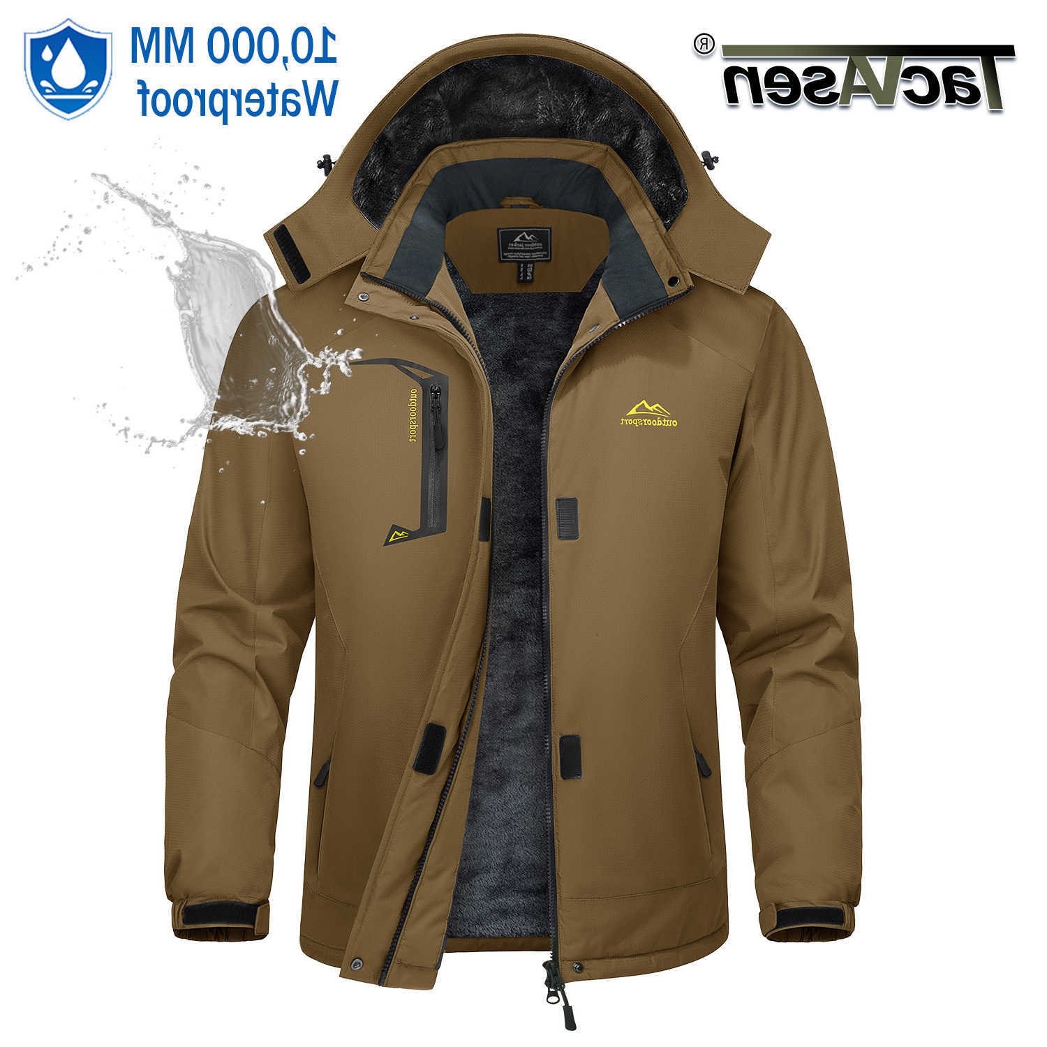 TACVASEN Men's Down Men's Parkas Winter Parka Ski Jackets Waterproof Fleece Lined Snow Coats Padded Daily Hiking Outdoor Thermal Hooded Ja