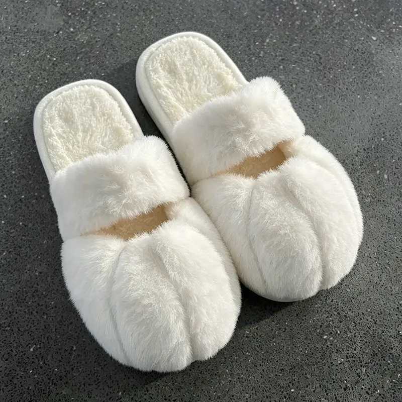 Cute Cat P Plush Cotton Slippers Winter Plush Insulation For Indoor Use Thick Anti Slip Wear-resistant Couple Cotton Slippers T260922