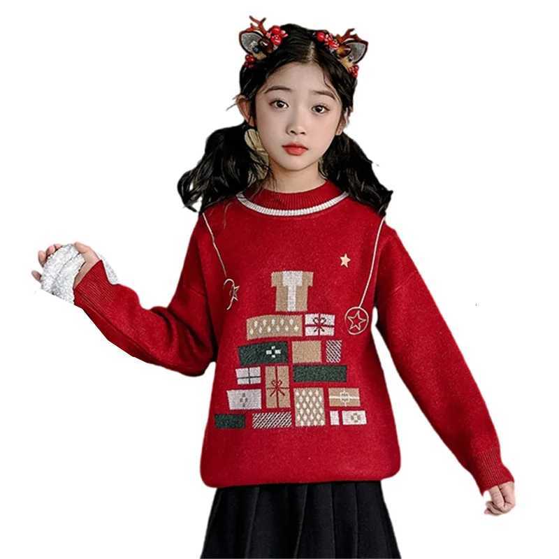 Christmas Pullover Kids Fall Winter Sweaters For Girl Casual Soft Knitted Outfits Children New Year Knitwear Christmas Costume Clothing C260921