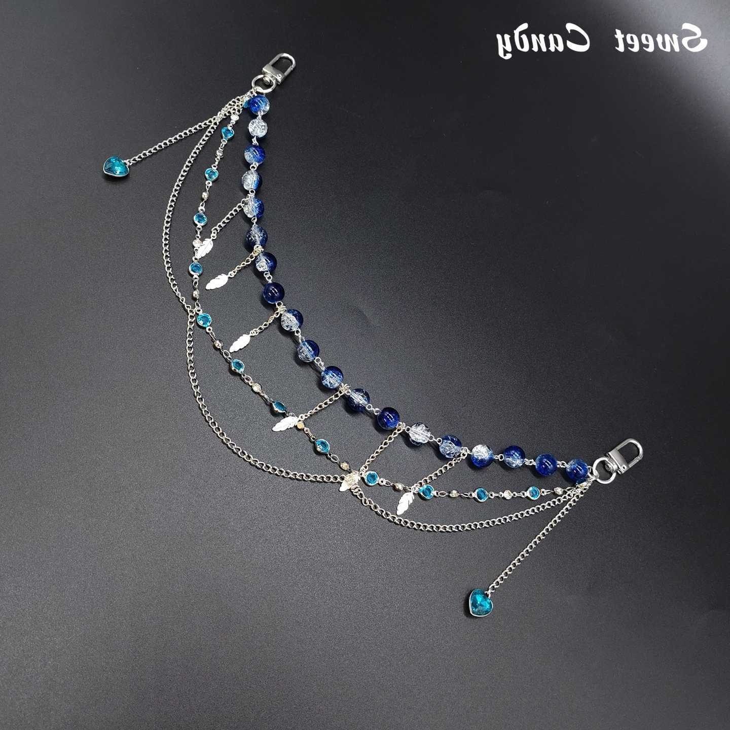 Sparkling Accessories Bag Itabag Parts Decor Chain Crystal Beads Heart Rhinestone Charm DIY Handmade Ornament for Bag Trouser Waist Chain Decoration
