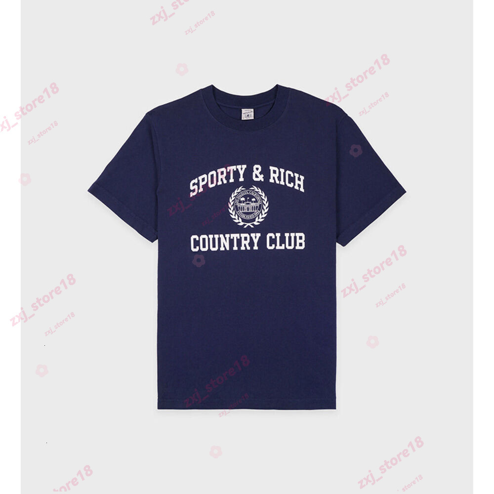 Women Sporty Rich Shirt Designer Summer Cotton T Shirt Simple Trend Letters Print Round Neck Casual Versatile Sporty Rich Short Sleeved Pullover Tee