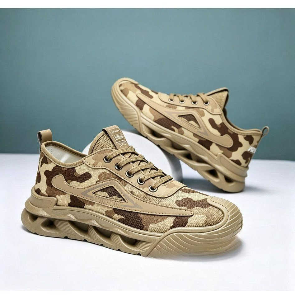 Men's Casual New Shoes 2026 Camouflage Hiking Sneakers Blade Thick Sole Non-slip Durable Outdoor Work Shoes Breathable Walking Shoes D260922