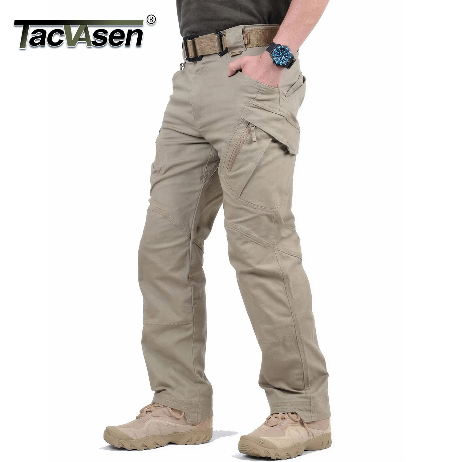 TACVASEN Mens IX9 City Work Cargo Pants Multi Pockets Ripstop Stretch Casual Trousers Outdoor Lightweight Training Hiking Pants 260921